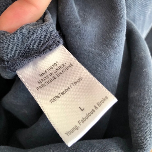 YOUNG FABULOUS & BROKE Carling Ruched Stone Wash Shirt Dress in Blue - Picture 11 of 11